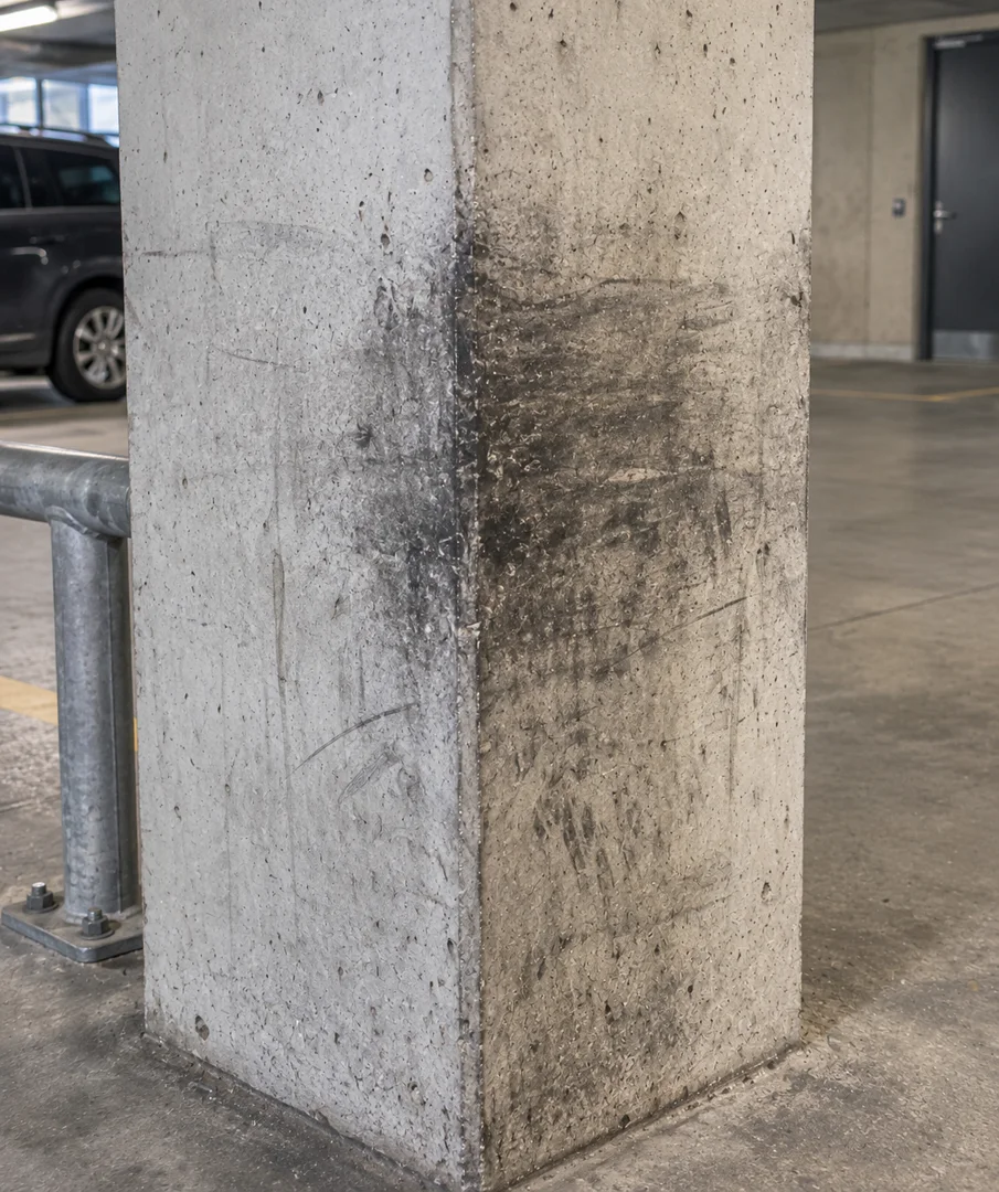 Betonoberflächen: vor der Reinigung